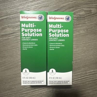 Walgreens Multi-Purpose Contact Lens Solution 4Fl Oz 2 Pack Brand New In Box