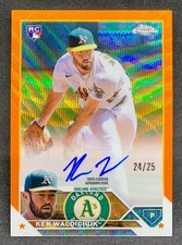 2023 Topps Chrome KEN WALDICHUK A's Orange Wave Refractor Rookie Auto RC SP /25