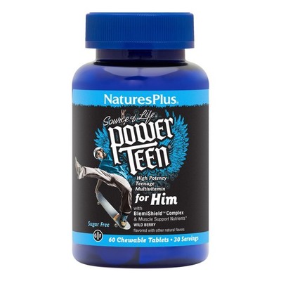 Naturesplus Power Teen For Him - 60 Chewable Tablets Wild Berry - High-Potency