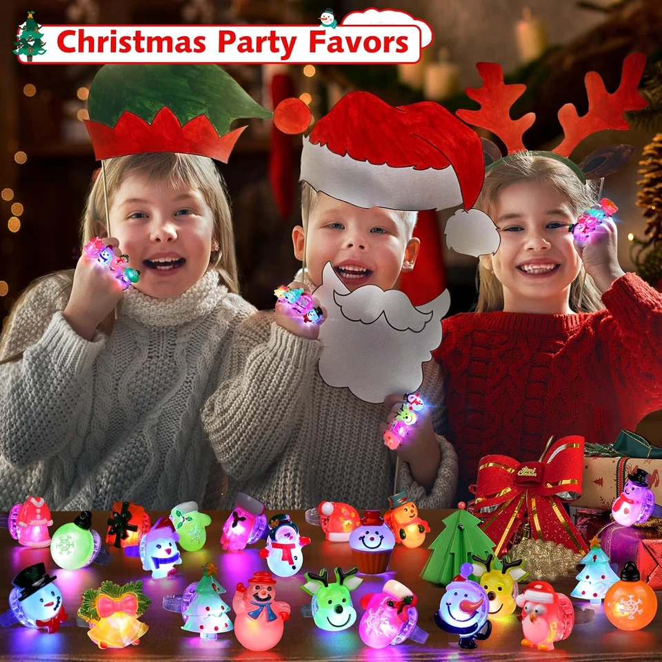 Favores de fiesta de Navidad 25 piezas luces de dedo LED 3D para niños y adultos juguetes iluminados Foto 4 de 4