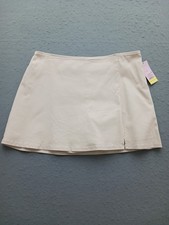 Wild fable Women L Skirt Cream Rayon Blend Mini Side Zip Stretch Casual Active