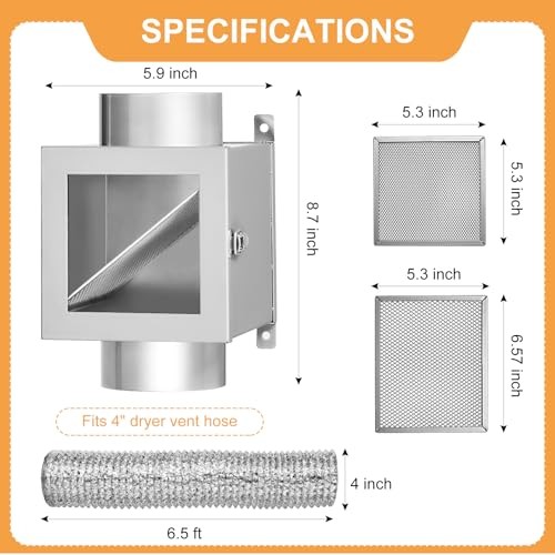 Dryer Lint Trap, 4-Inch Dryer Lint Catcher for Clothes Dryer, Includes Metal - Picture 8 of 8