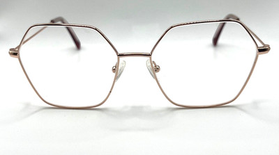 Marchon 218 Brille Gestell Gold Hexagon Metall Retro 56 17