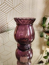 Vintage Fenton Glass Amethyst Purple Melon Shaped Vase 5"