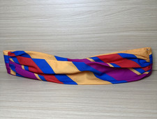 Vintage Statement Belt Womens Waist 80s 90s Boho Colorful Fabric Wide Striped