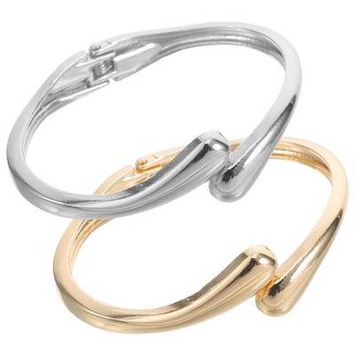 2 Pcs Glänzendes Armband Offenes Armreifarmband Legierungsschmuck
