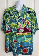 Jams World Men s Hawaiian Aloha Short Sleeve Shirt, XL, Arvia , EUC