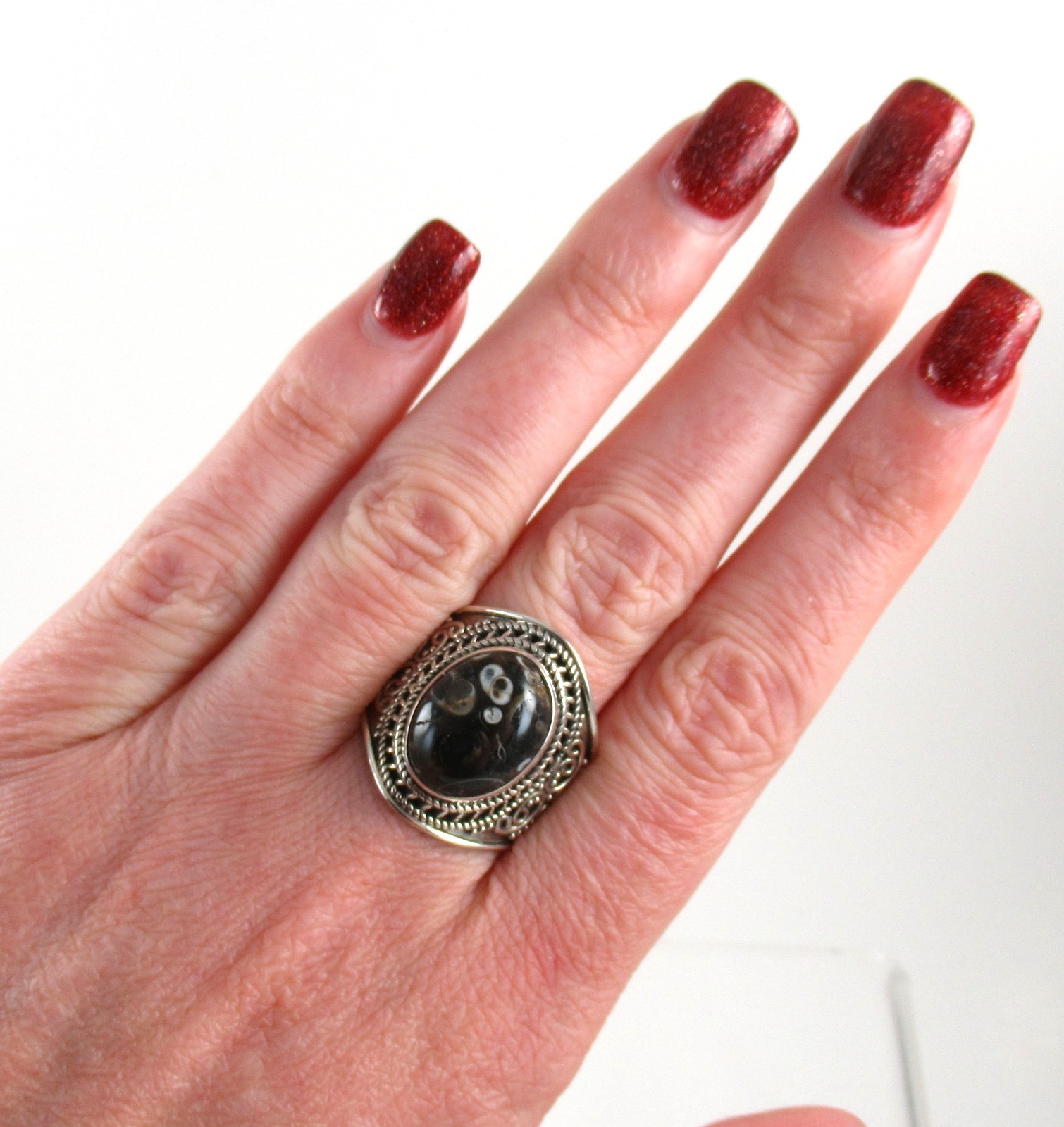 .925 Sterling Silver Statement Ring Turitella Aga… - image 3