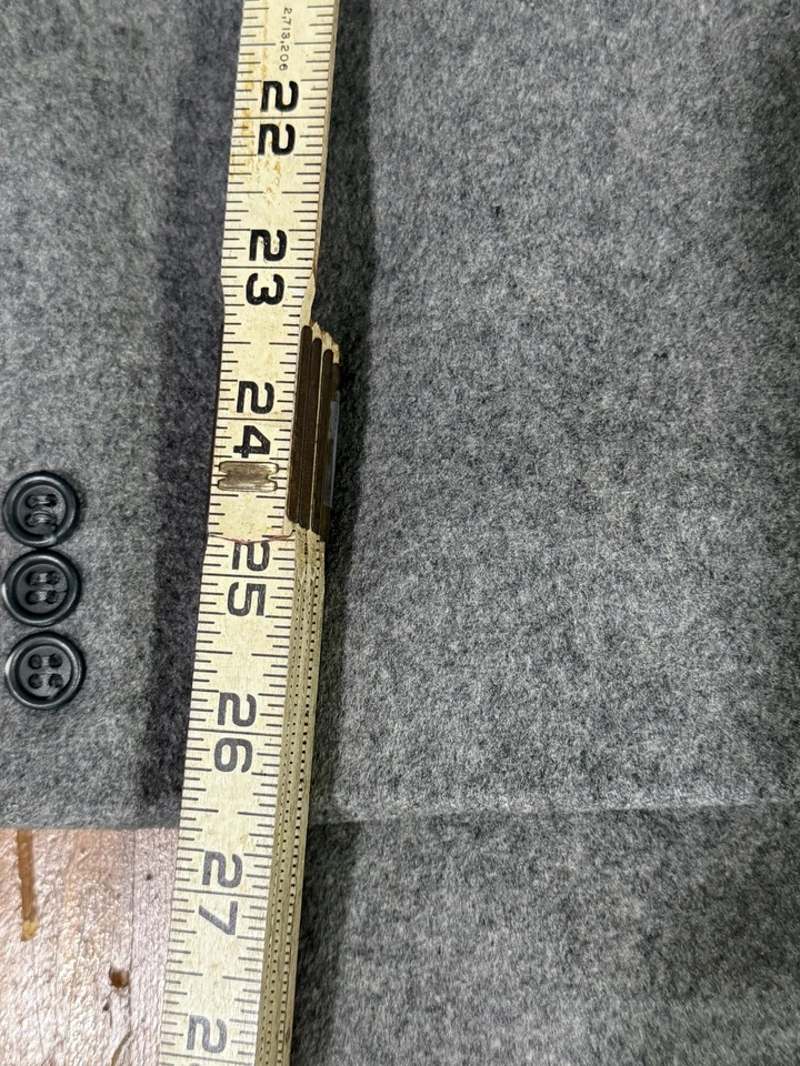 Bloomingdale's Mens Grey Overcoat Cashmere Classic Pre-owned Good - Image 3 of 4