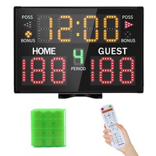 LUCKY TIME Electronic Basketball Scoreboard with Buzzer, Battery Powered rgb