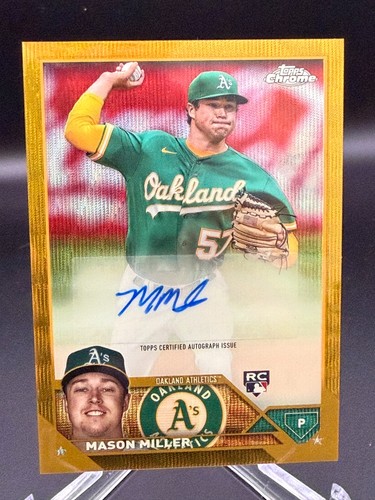 Mason Miller 2023 Topps Chrome Update Gold Wave Refractor RC Rookie Auto 19/50