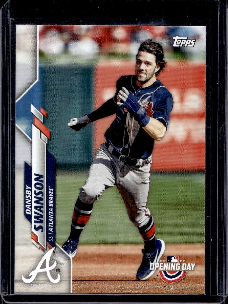 Dansby Swanson 2020 Topps Opening Day #116b Rounding bases Photo Variation SP