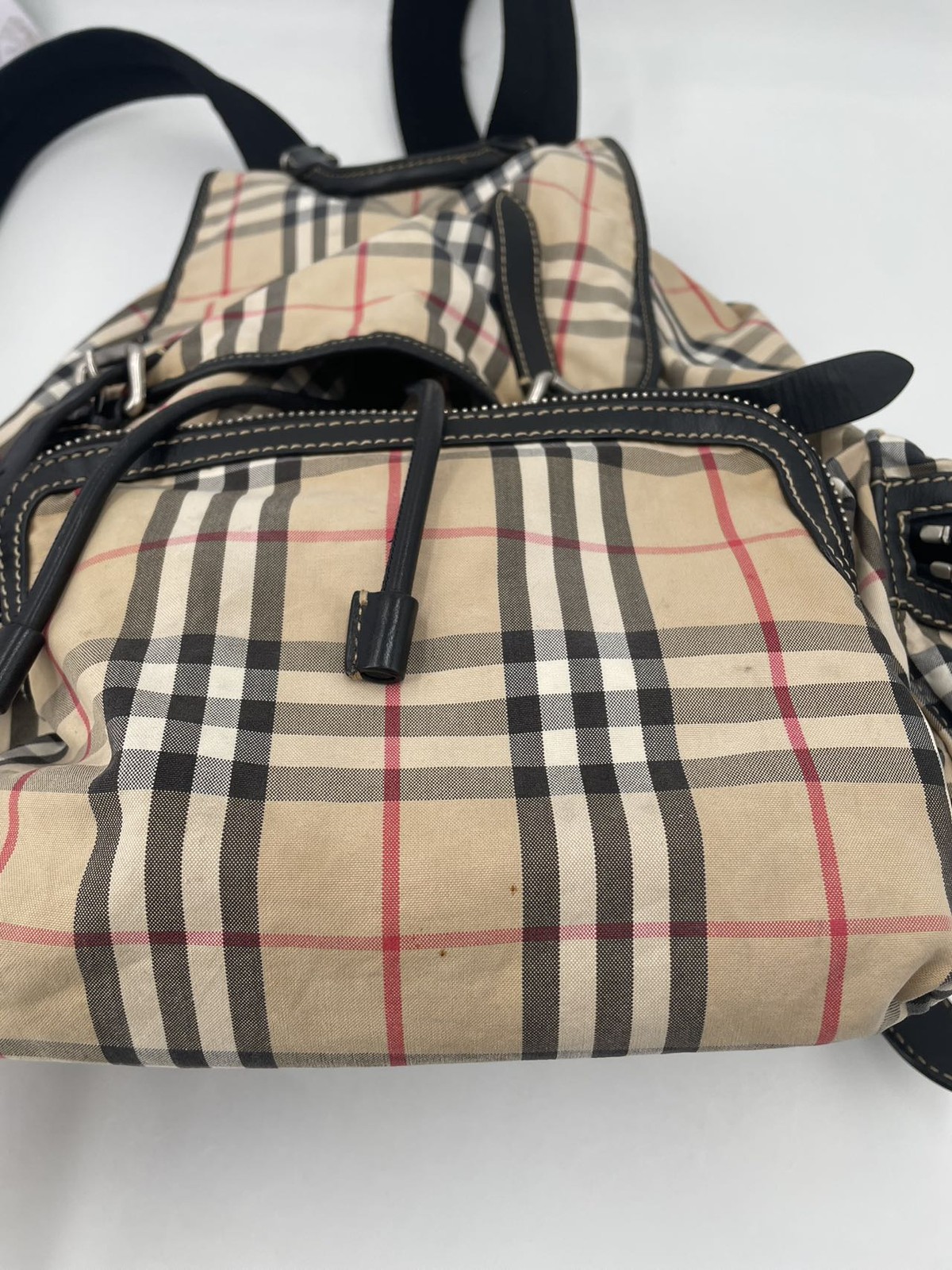 Burberry Large Checkered Canvas Backpack Authentic - image 15