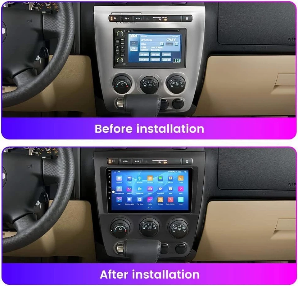 Radio estéreo para coche 9" Android 13 para Hummer H3 2005-2010 Carplay GPS navegación WIFI 64G Foto 3 de 4