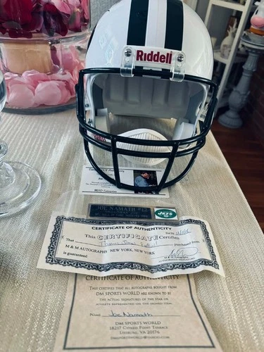 Joe Namath Autographed Signed New York Jets Full Size Rep Helmet - Beckett
