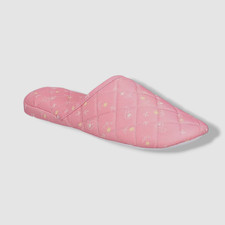 Charter Club Women's Pink Quilted Paisley Floral Slippers Shoes Size 9-10