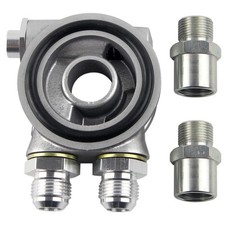 M20x1.5 Oil Cooler Sandwich Plate with AN10 Fittings  Thermostat Adapter 3/4-16