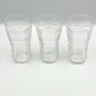 Vintage 1930s Federal Glass Patrician Spoke Clear Flat Tumbler 5 oz Set 3