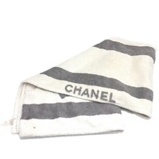 CHANEL Sports line CC CC Mark logo coperta telo mare asciugamano cotone bianco/grigio