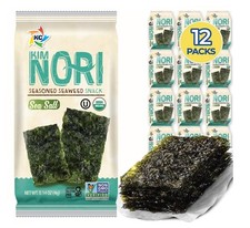KIMNORI Seasoned Seaweed Snacks Sheets Organic Sea Salt Flavor, 12...