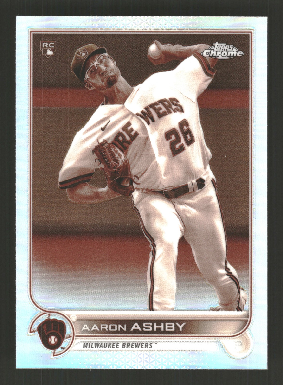 Aaron Ashby 2022 Topps Chrome #80 Sepia Refractor Milwaukee Brewers