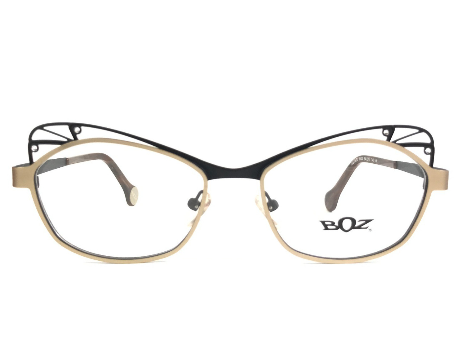 BOZ Eyeglasses Frames ASTER 5500 Matte Black Gold Cat Eye Full Rim 54-17-140 59390₽