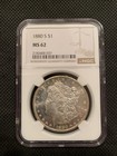 1880–S U.S. MORGAN SILVER DOLLAR - MS 62 - NGC GRADED! — photo 1