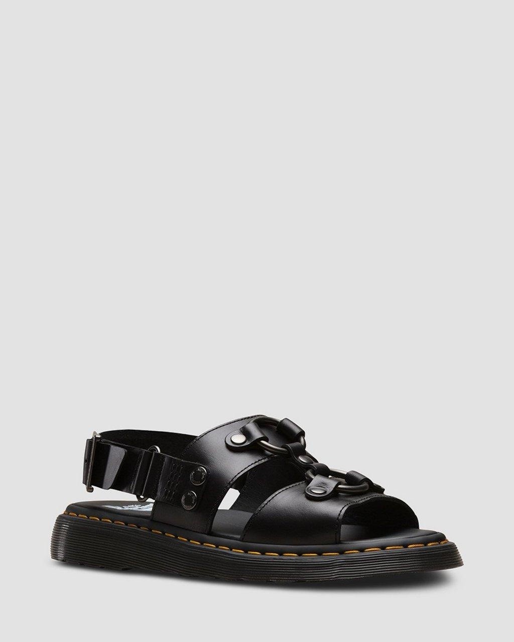 Dr Martens Rare Xabier Sandals Women's US 5, EU 36 Black Leather & Rings Rare image 2