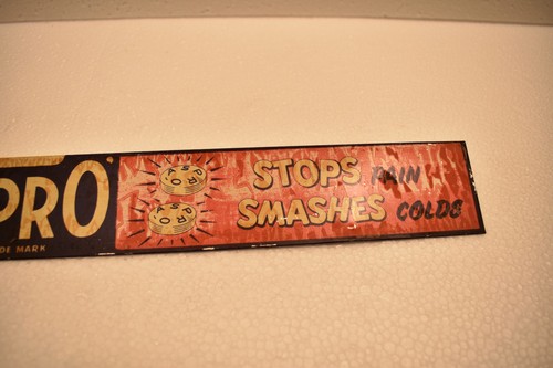 Vintage ASPRO Litho Tin Counter Display Flange Sign Stops Pain Smashes Colds Old - Picture 3 of 10