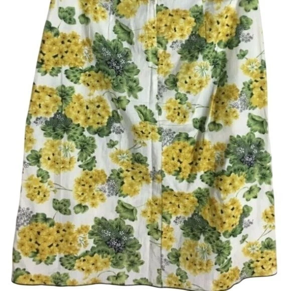 Speechless Retro Yellow Floral A-Line Skirt M Bow VLV Pin-Up Twee Coquette Knee - Image 2 of 4