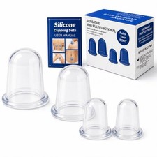 ELERA Silicone Cupping Therapy Set Transparent Massage Cups in 2 Sizes