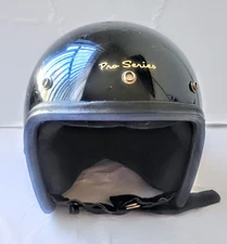 Vintage Electro 1  Pro Series VTG 70s Motorcycle Helmet USA 1975 Gloss Black