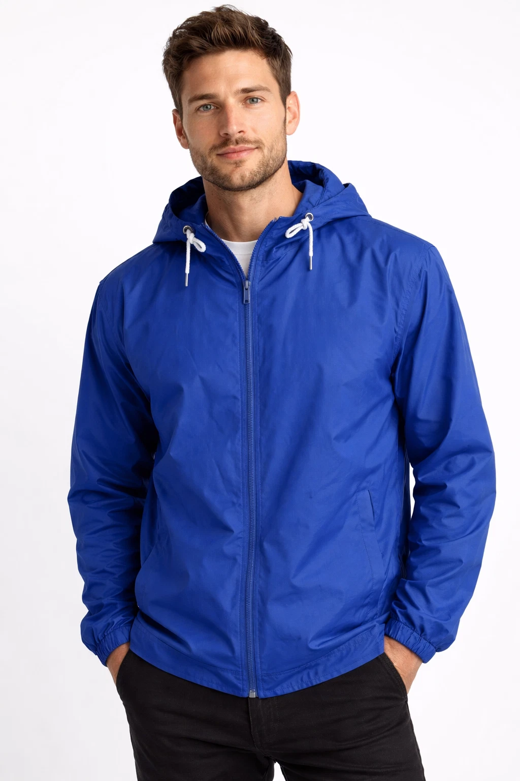 Club Room Mens Rain Hoodie Jacket New S Blue Heat Retention Lightweight
