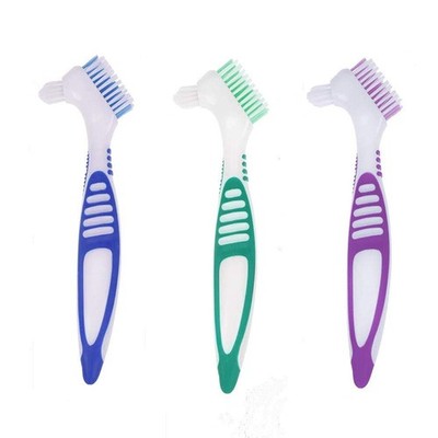 qiangXINGYai 3 Pcs Denture Cleaning Brush Portable 3 Count (Pack of 1), Blue 