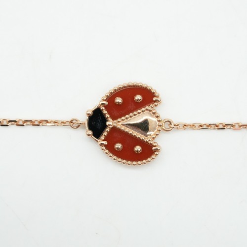 Van Cleef & Arpels Lucky Spring Bracelet With A Carnelian 18k Rose Gold 5.2g