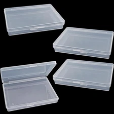 4 Pcs Mini Trading Card Case Clear Plastic Storage Box Game Card Deck Box Car...
