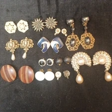 Clip On Earrings. Costume Jewellery Bundle