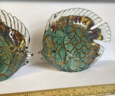 Art Glass~Blue & Gold Tropical Fish Sculpture...