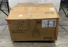 New Open Box Brown Wicker Indoor/Outdoor Hanging Egg Chair - 28LBS