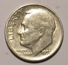 1951 S ROOSEVELT DIME , 90% Silver, circulated