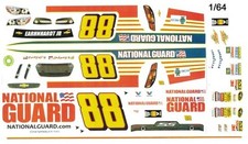 88 Dale Earnhardt jr. National Guard 2014 1/64th HO Scale Slot Car Decals