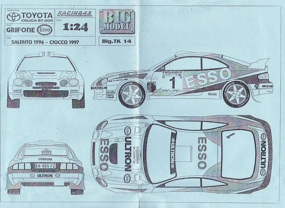 1/24 Toyota Celica ST205 GRIFONE Rally Ciocco '96 BIG24 TRANS-KIT Racing43 TK14 - Immagine 3 di 4