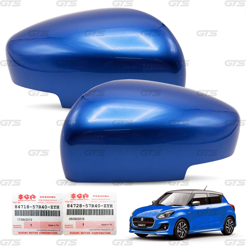 L+R Blue Mirror Wing Cover Fits Suzuki Swift Hatchback GLX Top Model 2018 2021 - Image 4 of 4