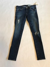 Adriano Goldschmied Distressed The Legging Ankle Super Skinny Blue Jeans, Sz 25R