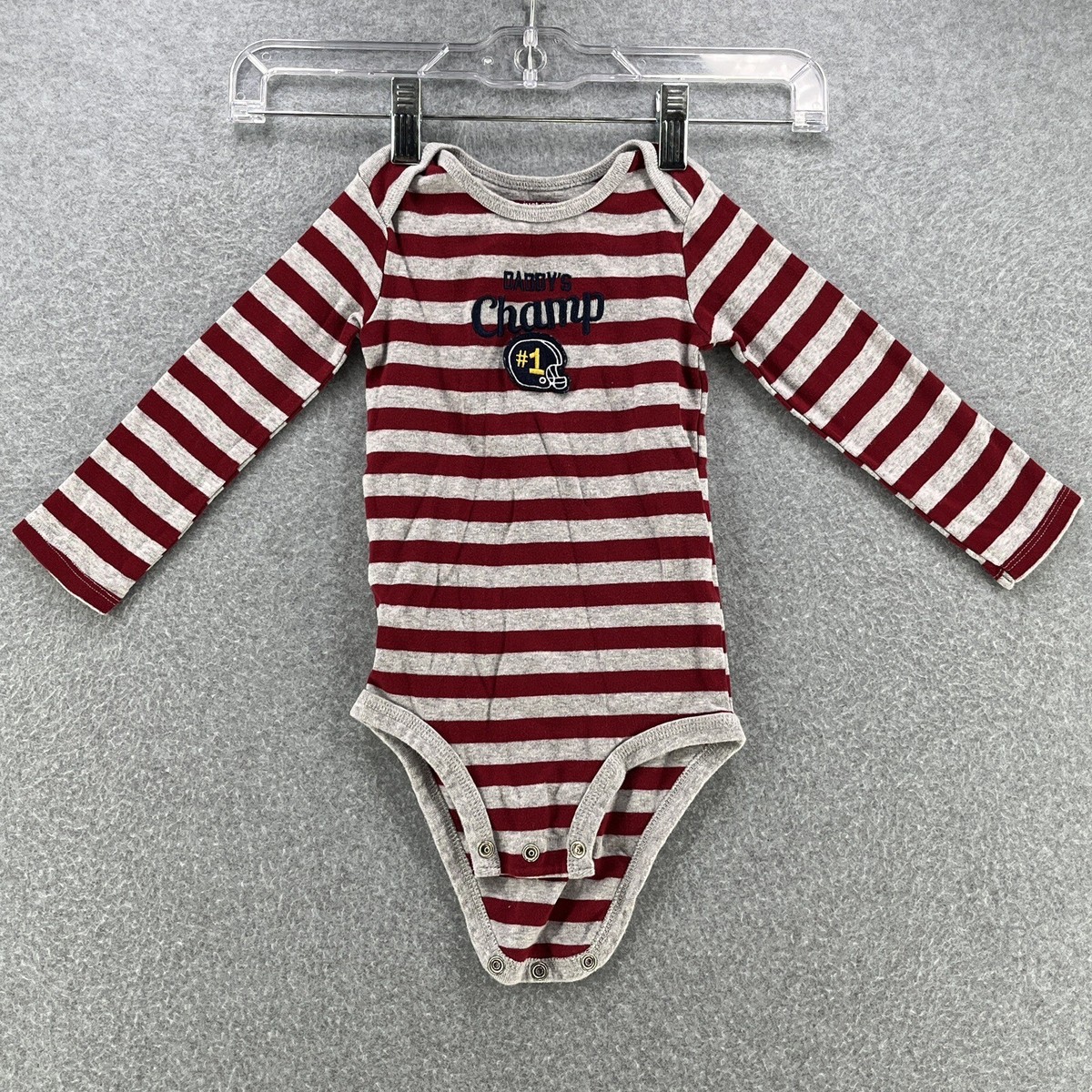 Just One You By Carter Baby Boy's Bodysuit Size 24 Months Striped Long  Sleeve