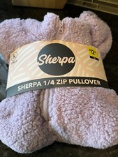 Bobbie brooks Sherpa 1/4 Zip Pullover Jacket Sweatshirt Fuzzy Cozy Girls Size L