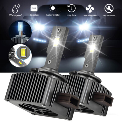 2pcs D1S D1R LED Headlight Bulbs 240W 6000K Super White HID Xenon Conversion Kit