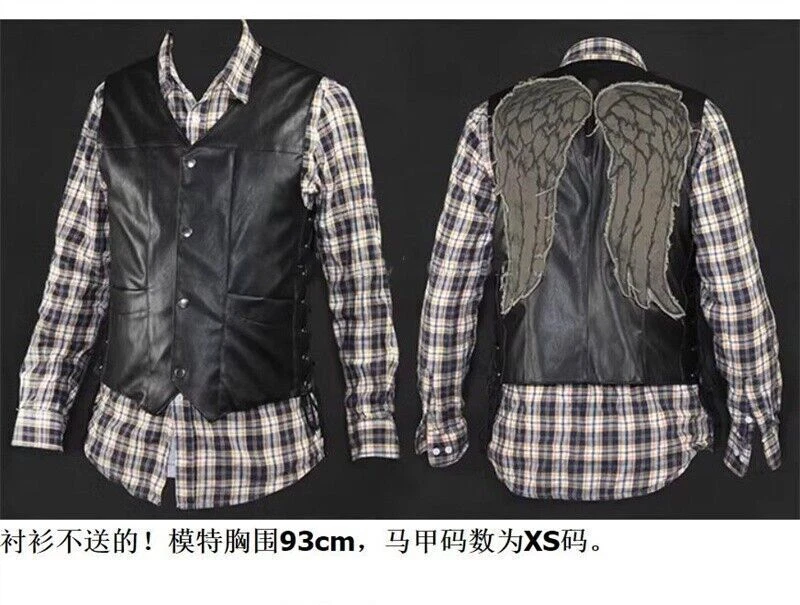 Ходячие мертвецы Дэрил Диксон вышитая куртка верхний Pu кожаный жилет в наличии - Изображение 4 из 4