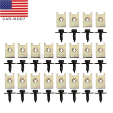 40Pcs Metal Car Screw Body Fender Bumper Retainer U Nut Clips Gasket Fastener