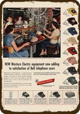 1954 Western Electric Bell Rotary Telephone Factory DECORATVE REPLICA METAL SIGN